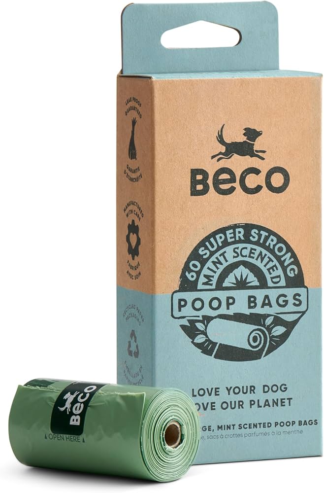 BECO Poop Bags Mint-Scented (60 Bags)