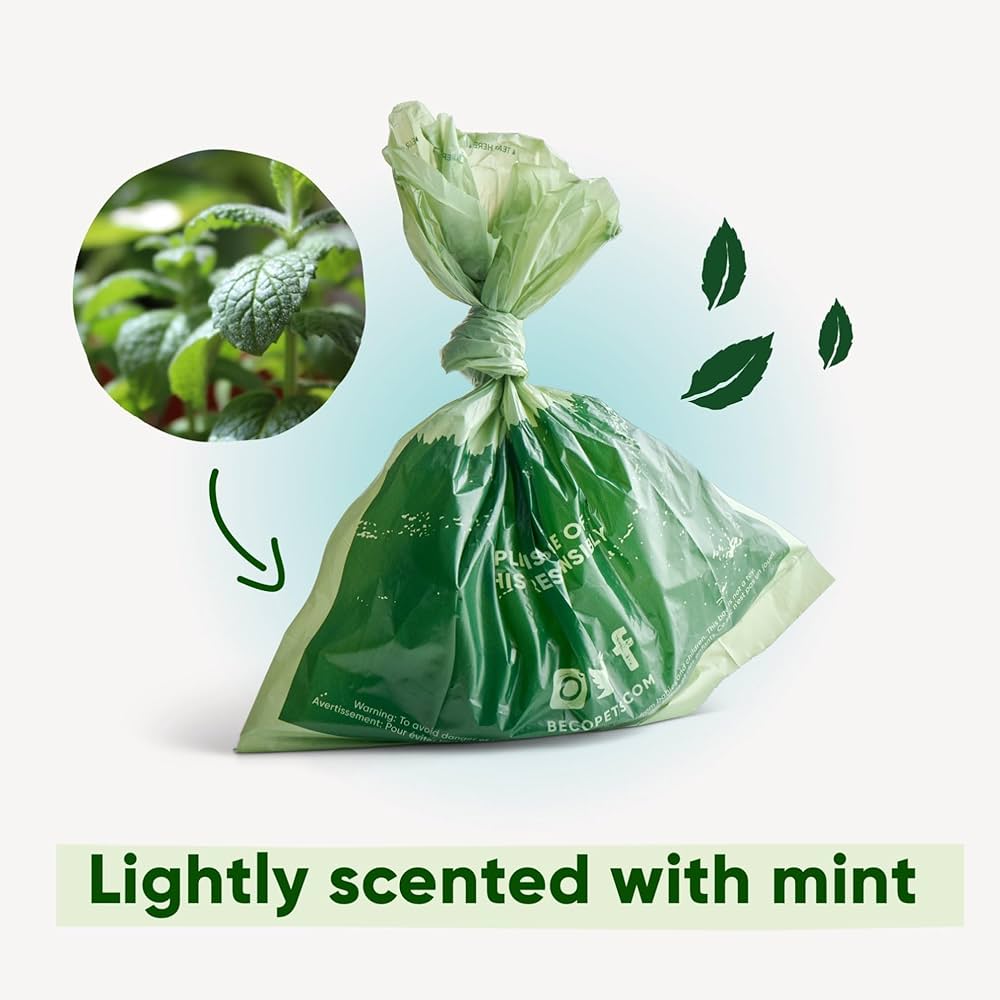 BECO Poop Bags Mint-Scented (60 Bags)