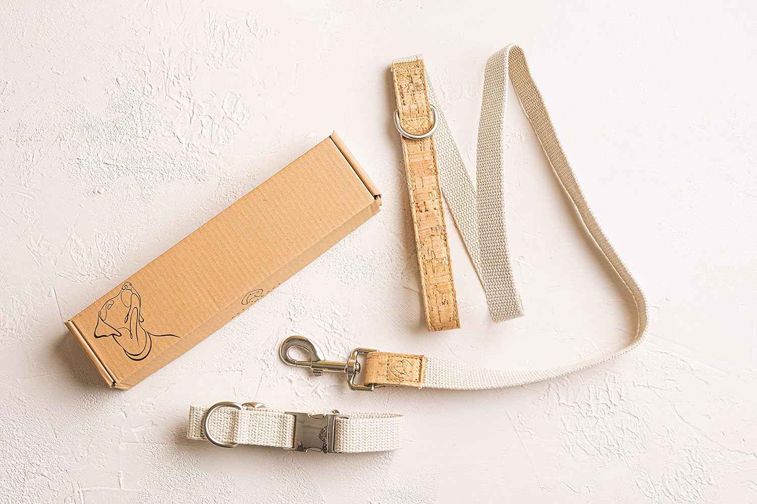 Sustainable Dog Collar and Lead Set – 100% Natural Hemp Collar and Lead